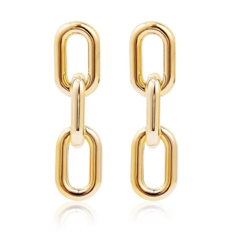 Acrylic Chain Link Gold Earrings